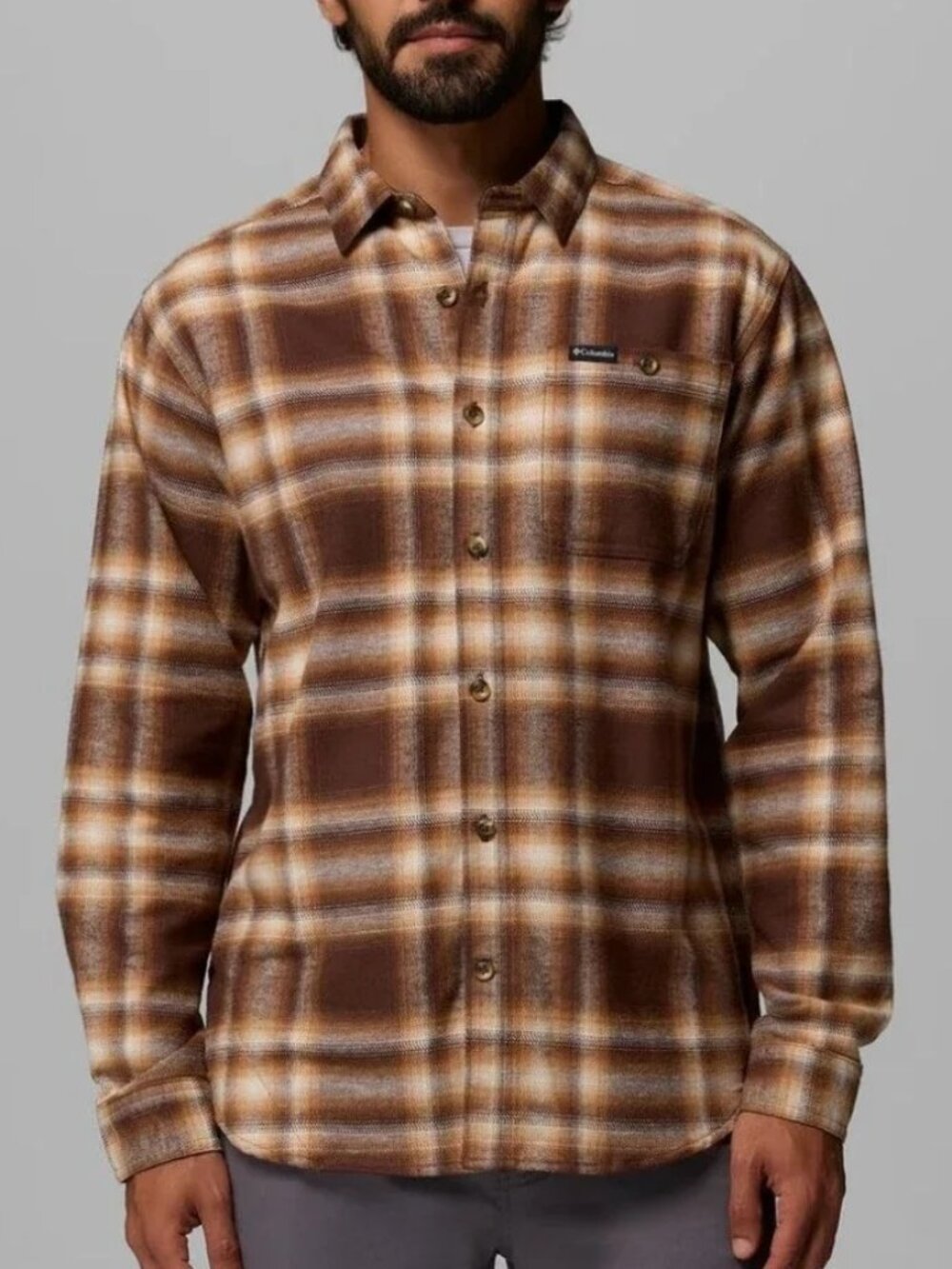 Columbia Pitchstone II Heavyweight Flannel Long Sleeve Plaid Men's Shirt SZ S